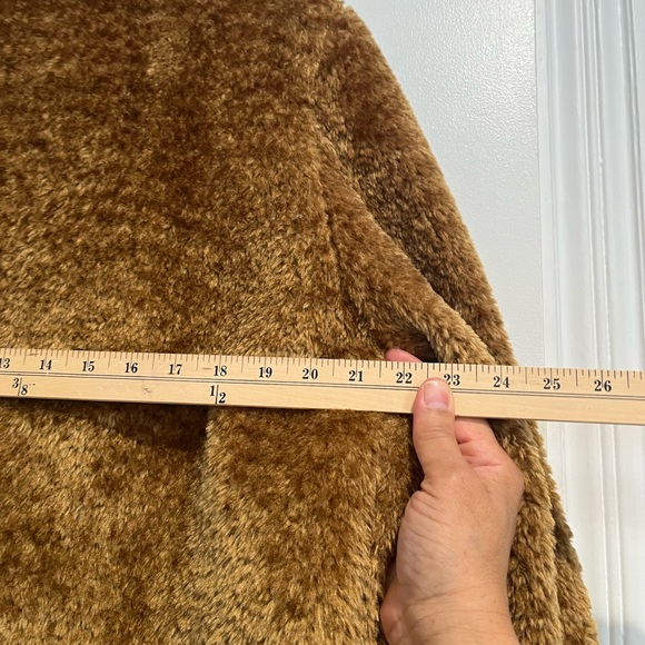 French‎ Connection Tan Faux Fur Teddy Jacket Sz. L - Picture 10 of 11